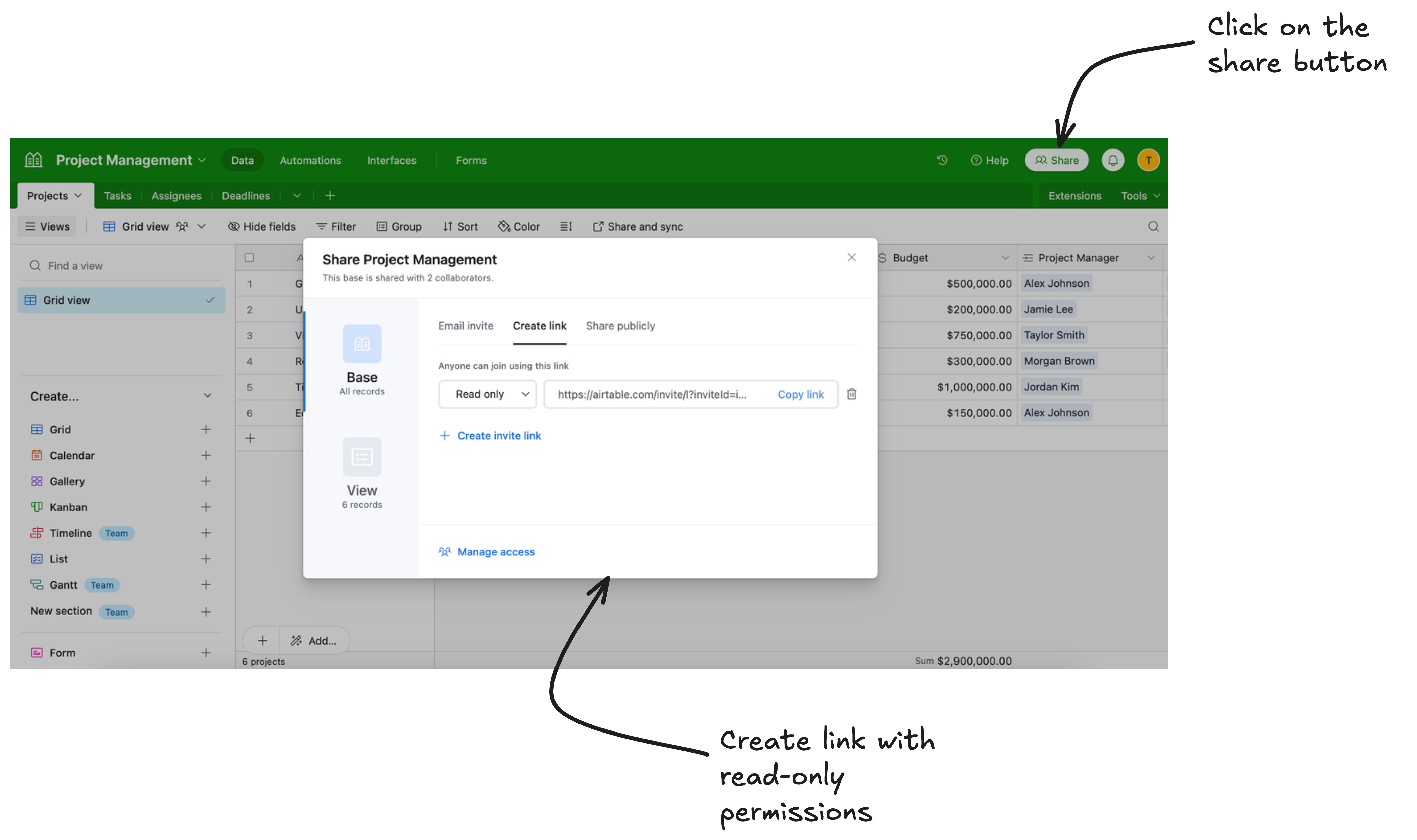 Generate a Shareable Link