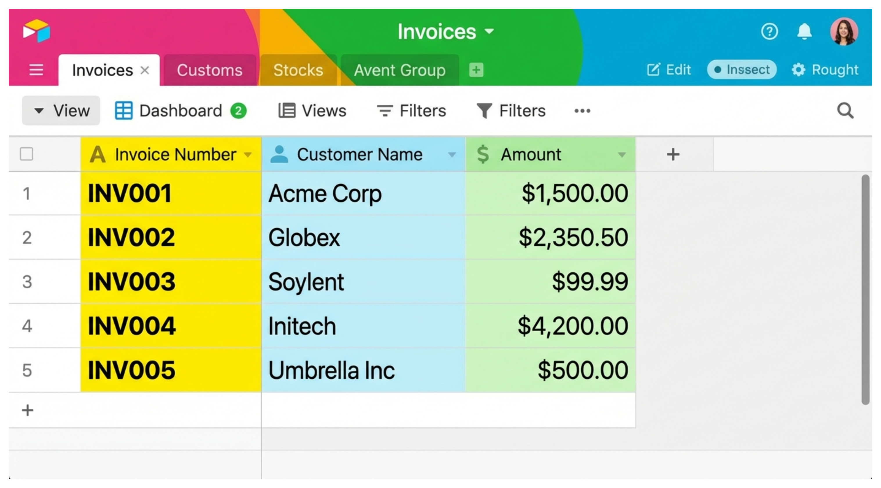 sequential invoice numbers