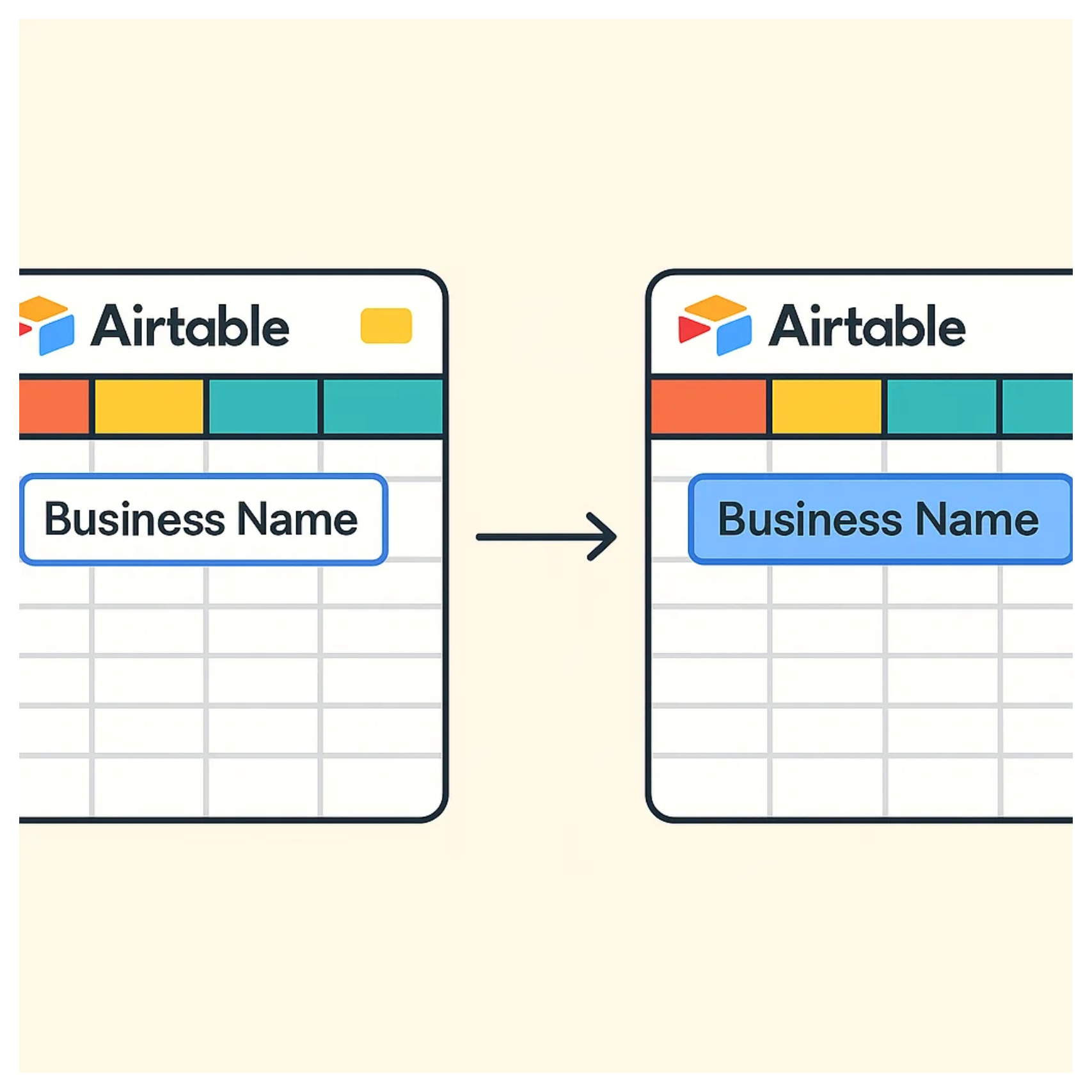 Share a view in Airtable to enable syncing to another base