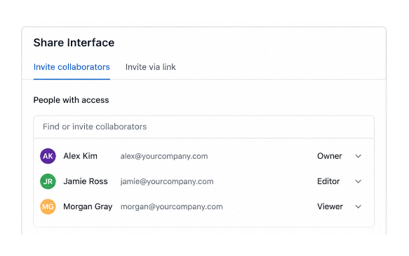 Airtable Interface sharing settings showing hidden external collaborator visibility