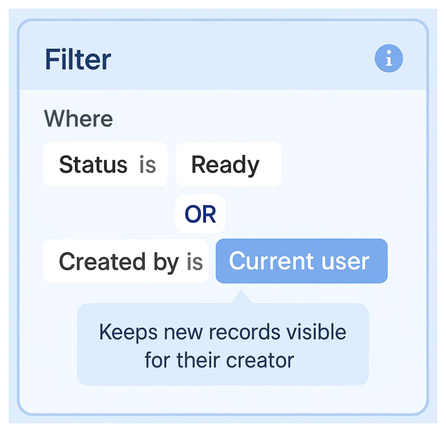 Use a “Created by” Filter Condition