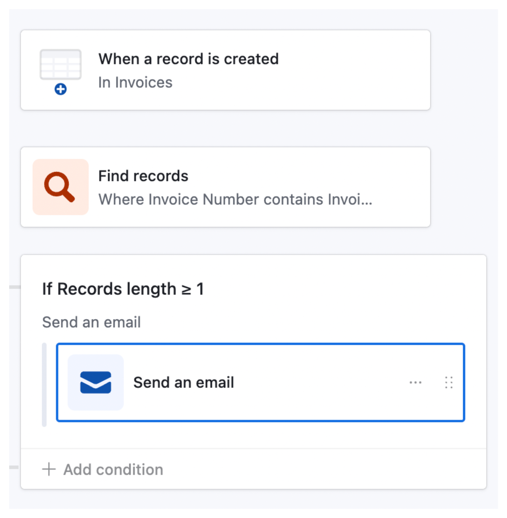 Airtable automation detecting a duplicate on record creation and flagging it