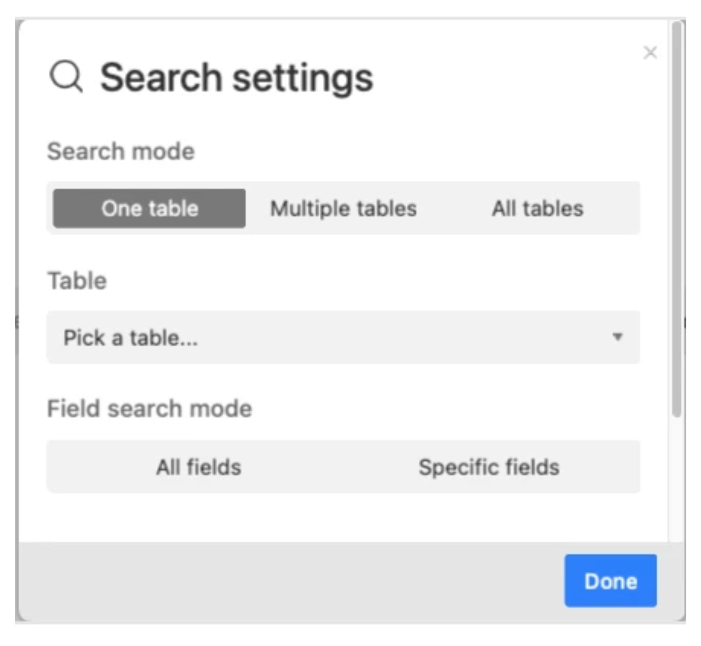 searching in the base