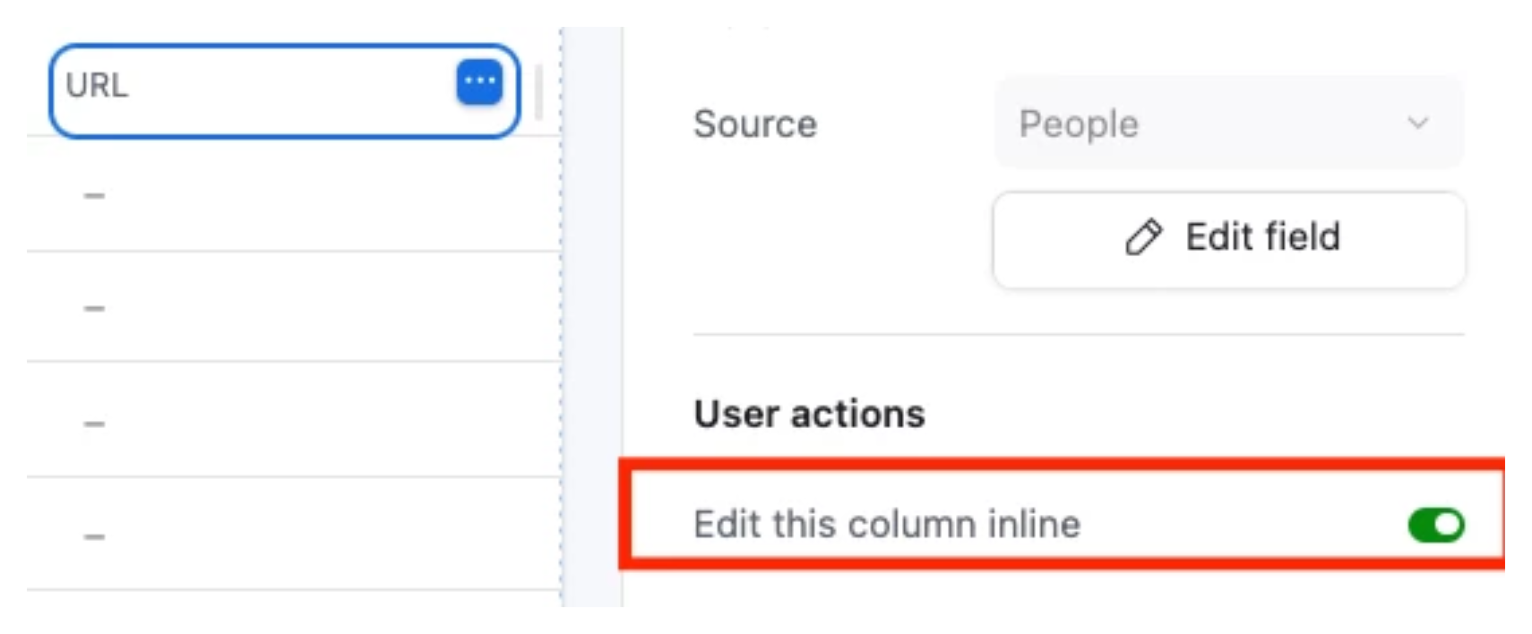 Configure a field as editable or read only in an interface