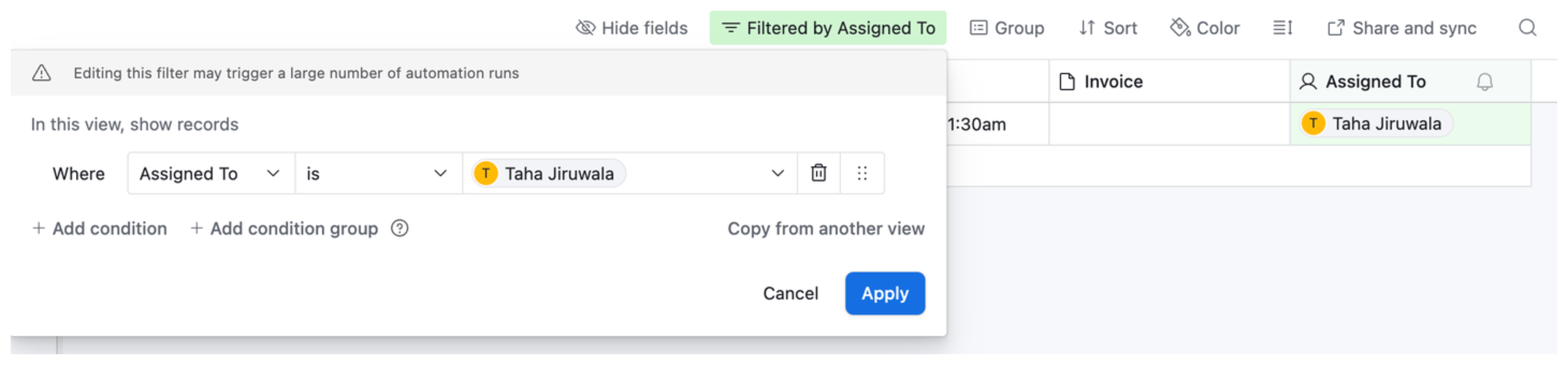 apply filters based on the current user