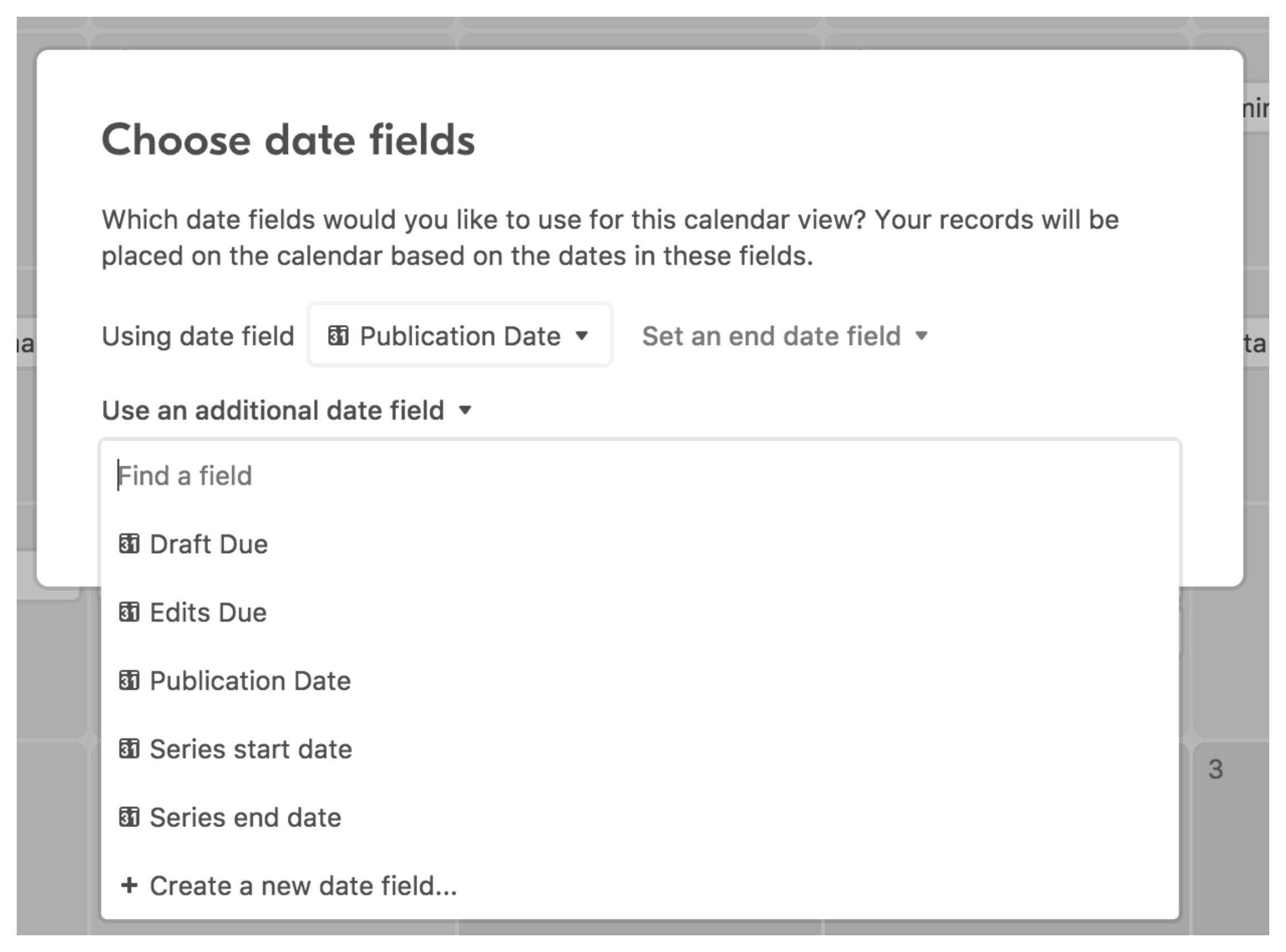 option to add additional date fields