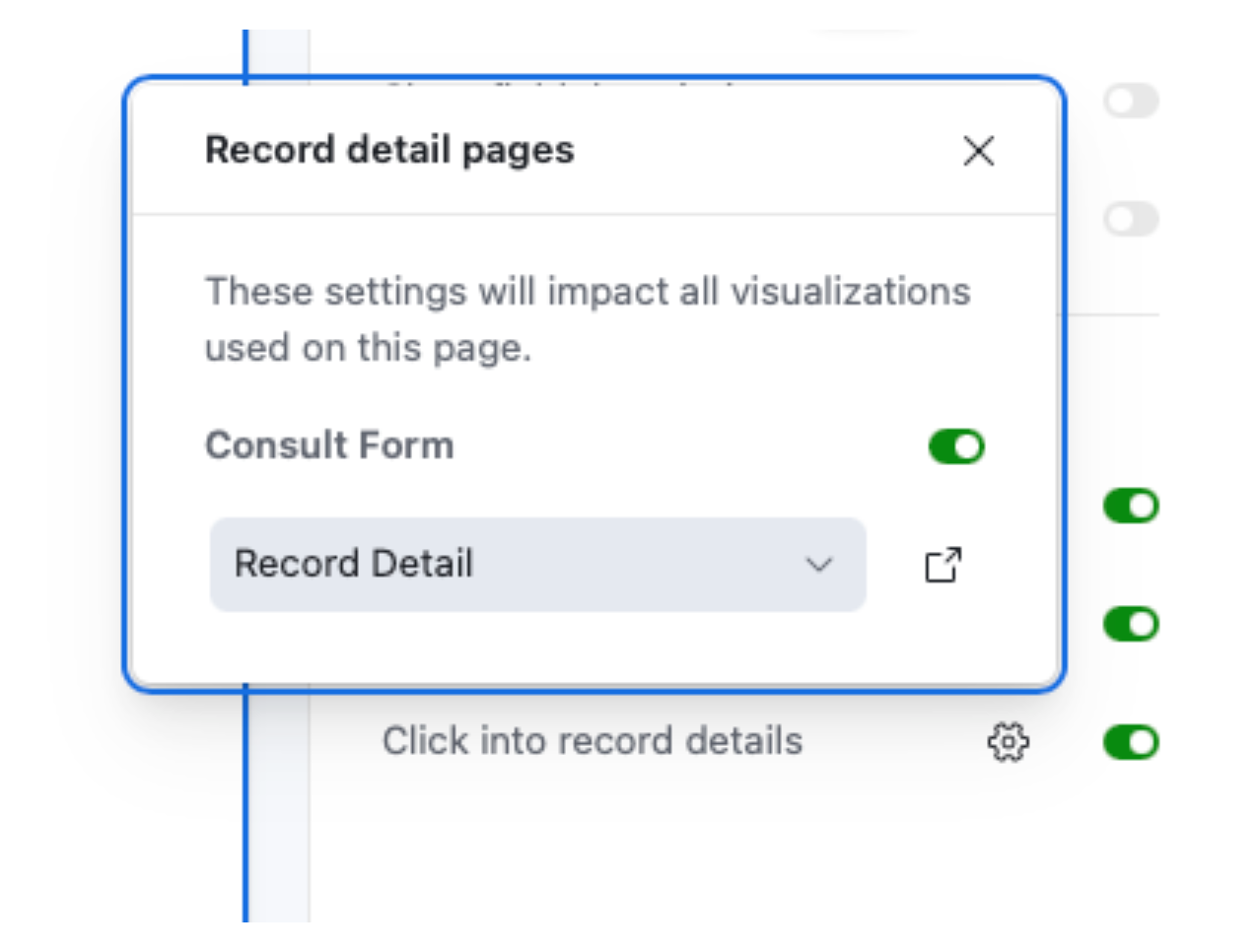Record details modal