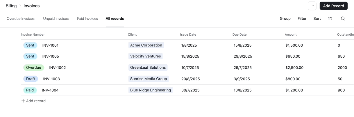 searching in Interfaces