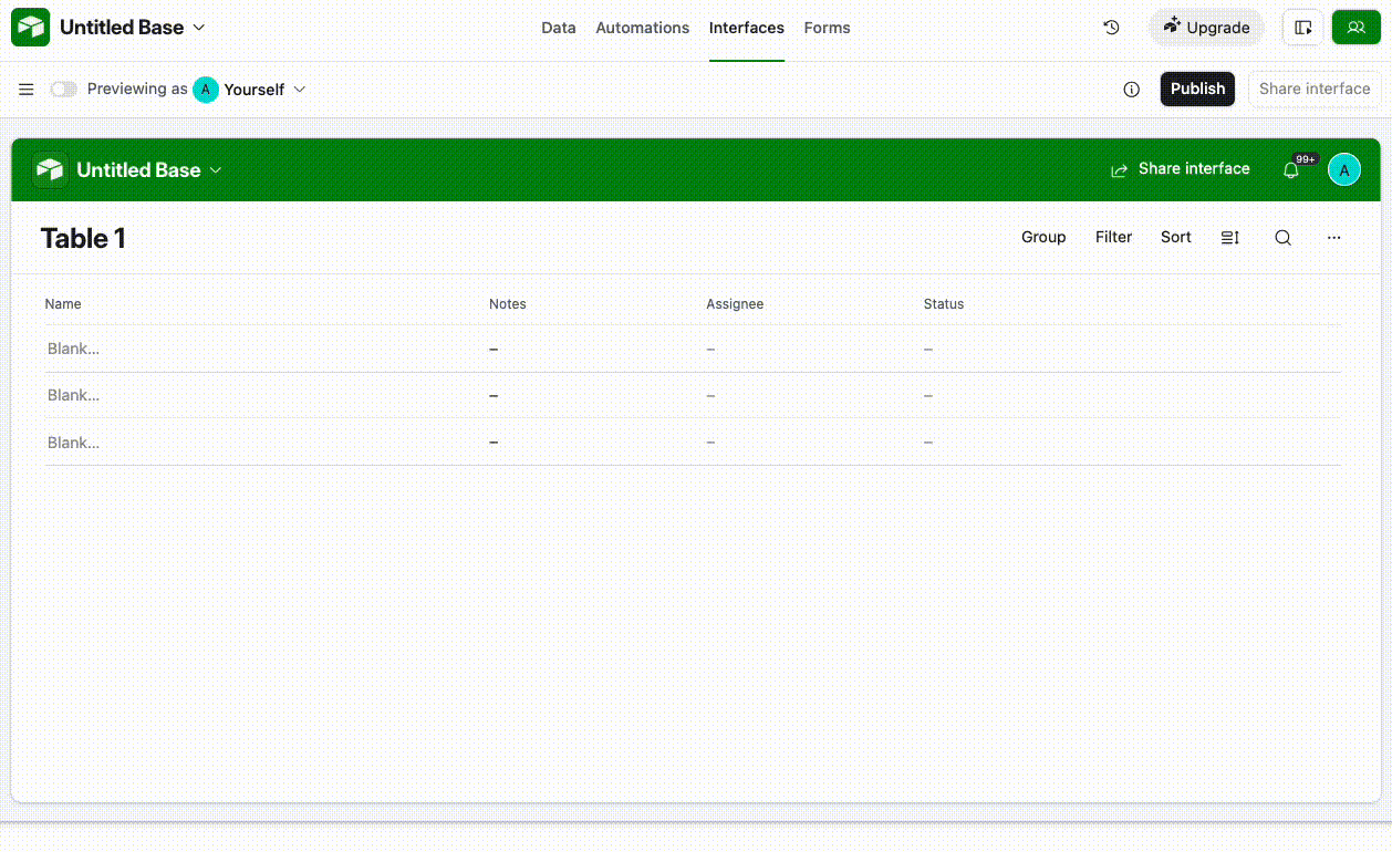 Reordering Fields in an Interface