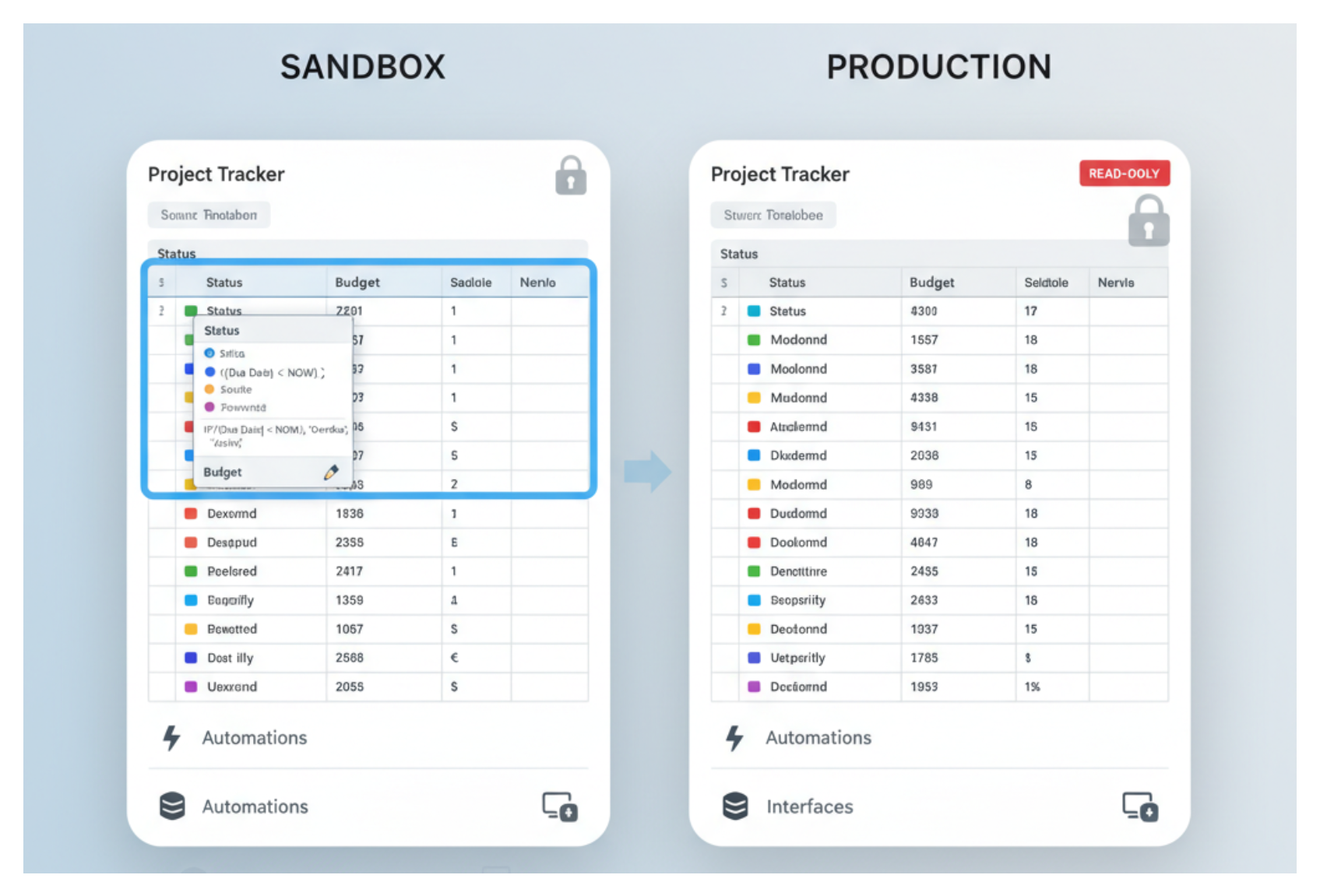 Make changes in sandbox mode